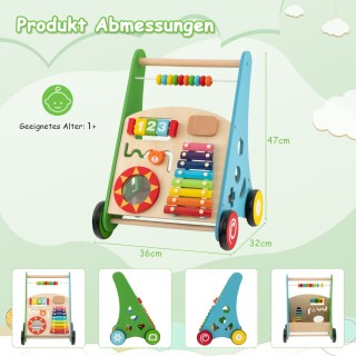 Costway Ξύλινος Πολύχρωμος Παιδικός ΠΕριπατητής με Λαβές & Ενσωματω... Costway Ξύλινος Πολύχρωμος Παιδικός ΠΕριπατητής με Λαβές & Ενσωματω...