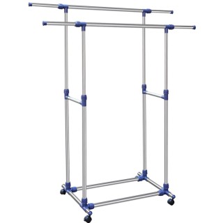 BAKAJI Διπλή Κρεμάστρα από Ατσάλι με Ρόδες και Ρυθμιζόμενες Τηλεσκ... BAKAJI Διπλή Κρεμάστρα από Ατσάλι με Ρόδες και Ρυθμιζόμενες Τηλεσκ...