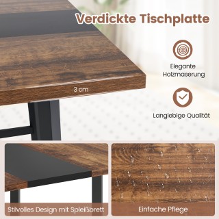 Costway Τετράγωνιο Τραπέζι Συνεδριάσεων με Μεταλλικό Πλαίσιο - Τραπ...