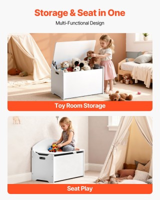 VEVOR Λευκό Ξύλινο Παιδικό Σκαμπό/Κουτί Αποθήκευσης με Πλάτη XTETCW... VEVOR Λευκό Ξύλινο Παιδικό Σκαμπό/Κουτί Αποθήκευσης με Πλάτη XTETCW...