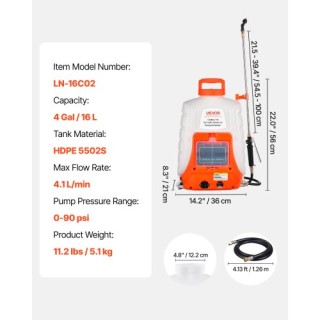 VEVOR Ηλεκτρικός Ψεκαστήρας Πλάτης 16L με 8 Μπεκ & 2 Τηλεσκοπικά Ρά... VEVOR Ηλεκτρικός Ψεκαστήρας Πλάτης 16L με 8 Μπεκ & 2 Τηλεσκοπικά Ρά...