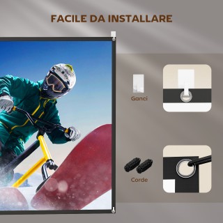 HOMCOM 120 Οθόνη Προβολής 16:9 HD 4K/8K, Πτυσσόμενη και Φορητή, Αντ...