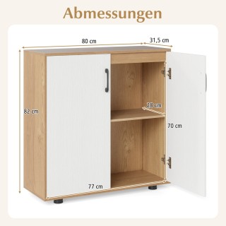 Costway Ξύλινος Μπουφές με Ρυθμιζόμενα Ράφια και Πόρτες JV12602NA