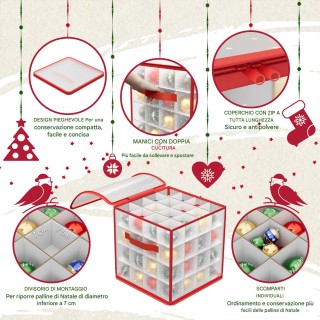 BAKAJI Κουτί Διακοσμήσεων Χριστουγέννων Οργανωτής Στολισμάτων Χωρητ...