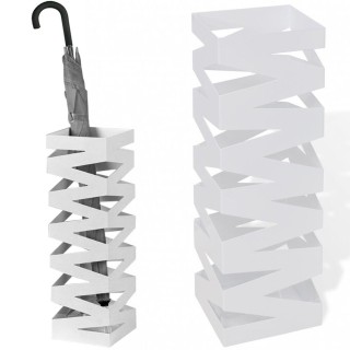 BAKAJI Σταντ Ομπρελοθήκης Σιδερένιο Τετράγωνο Λευκό με Δοχείο Συλλ... BAKAJI Σταντ Ομπρελοθήκης Σιδερένιο Τετράγωνο Λευκό με Δοχείο Συλλ...