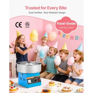 VEVOR Ηλεκτρική Μηχανή Μαλλί της Γριάς Εμπορική 1000W Μπλε TSXXHMHT...