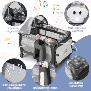 Costway Πολυλειτουργικό Κέντρο Φροντίδας Μωρού 5-σε-1 BE10044DE-GR Costway Πολυλειτουργικό Κέντρο Φροντίδας Μωρού 5-σε-1 BE10044DE-GR