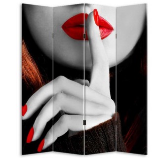 BAKAJI  Παραβάν 4 Πάνελ Εκτύπωση Μπρος-Πίσω Διαχωριστικό Μόδα Μοντρ...