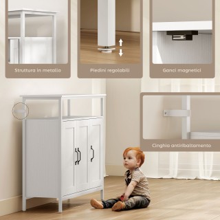 HOMCOM Λευκός Μπουφές Κουζίνας με Ανοιχτό Ράφι και 2 Ντουλάπια, από... HOMCOM Λευκός Μπουφές Κουζίνας με Ανοιχτό Ράφι και 2 Ντουλάπια, από...