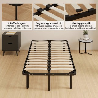 HOMCOM Βιομηχανικό Κρεβάτι με 28 Λάτες και Αποθηκευτικό Χώρο, απο Ξ... HOMCOM Βιομηχανικό Κρεβάτι με 28 Λάτες και Αποθηκευτικό Χώρο, απο Ξ...