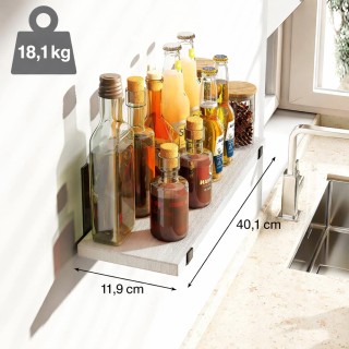 BAKAJI Σετ 5 Λευκών Ραφιών Τοίχου με Μεταλλικές Βάσεις 40x12 εκ. 02...