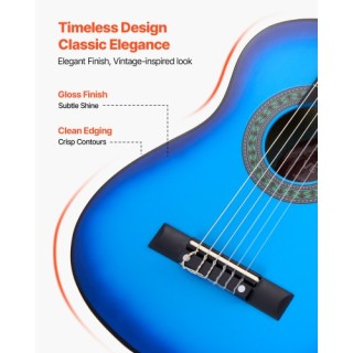 VEVOR Κλασική Κιθάρα 780 mm, Μπλε Ξύλινη με Νάιλον Χορδές και Αξεσο...