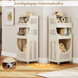 Costway Πτυσσόμενο Καρότσι Ρουχισμού με Κλειδωμένους Τροχούς, 2 Καλ...