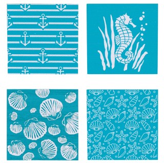 Villa dEste Home Σετ 4 Σουβέρ από Ξύλο MDF σε Παραθαλάσσιο Στυλ Τυρ... Villa dEste Home Σετ 4 Σουβέρ από Ξύλο MDF σε Παραθαλάσσιο Στυλ Τυρ...