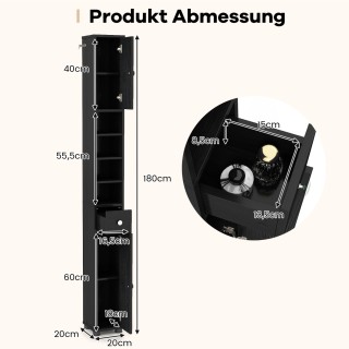 Costway Στενή Ντουλάπα Μπάνιου με 2 Πόρτες, 1 Συρτάρι & Ρυθμιζόμενα...