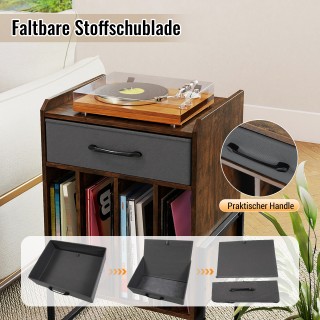 Costway Έπιπλο για πικάπ και δίσκους βινυλίου με 4 ράφια, χωρητικότ...