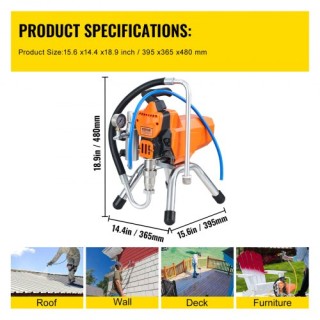 VEVOR Πιστόλι Βαφής Υψηλής Πίεσης 2200W ZS2200W25LMINQGCKV2 VEVOR Πιστόλι Βαφής Υψηλής Πίεσης 2200W ZS2200W25LMINQGCKV2