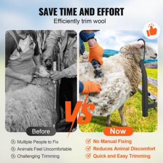 Βάση Κοπής Ζώων VEVOR για Κατσίκες με Ρυθμιζόμενο Κεφαλόδεσμο  SCXJ...