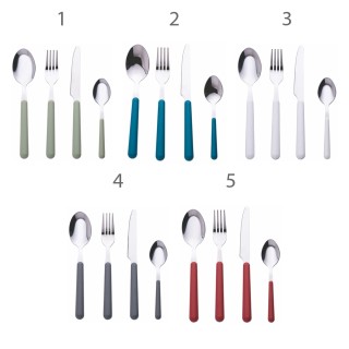 Galileo Σετ 24 μαχαιροπίρουνα από ανοξείδωτο χάλυβα με λαβή στο χρώ...