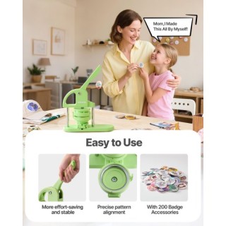 VEVOR Δημιουργός Κουμπιών 32mm/58mm με 200 Τεμάχια, Πράσινος SLKXZJ...