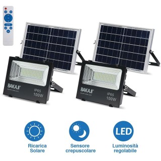 BAKAJI Σετ 2 Fari LED 100W Ηλιακός Πάνελ Φως Εξωτερικού Χώρου Ρυθμ... BAKAJI Σετ 2 Fari LED 100W Ηλιακός Πάνελ Φως Εξωτερικού Χώρου Ρυθμ...