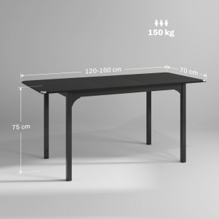 HOMCOM Επεκτεινόμενο Τραπέζι 4-6 Θέσεων από 120-160 εκ με Ατσάλινα ...