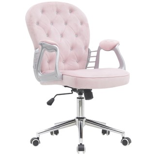Περιστρεφόμενη Καρέκλα Γραφείου Βελούδινη 57 x 62 x95 - 105cm Ροζ 0... Περιστρεφόμενη Καρέκλα Γραφείου Βελούδινη 57 x 62 x95 - 105cm Ροζ 0...