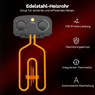 Costway Φριτέζα 2000W με χωρητικότητα λαδιού 3L και ρυθμιζόμενο θερ...