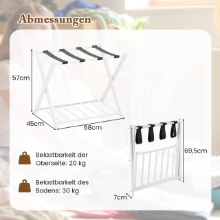 Costway Πτυσσόμενη Βάση Αποσκευών με Μεταλλική Κατασκευή και Διπλή ...