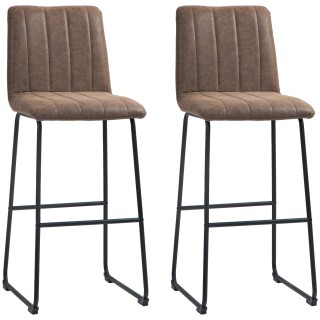 Σετ 2 Μοντέρνα Σκαμπό Μπαρ HOMCOM με Υποπόδιο και Πλάτη από PU Δέρμ... Σετ 2 Μοντέρνα Σκαμπό Μπαρ HOMCOM με Υποπόδιο και Πλάτη από PU Δέρμ...