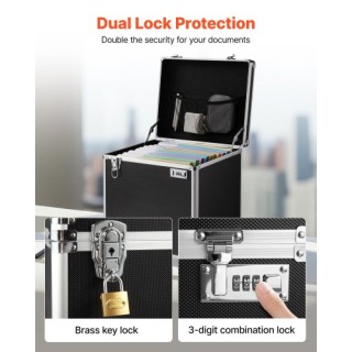 VEVOR Φορητή Θήκη Αποθήκευσης Αρχείων με Τροχήλατη Λαβή και Κλείδωμ...