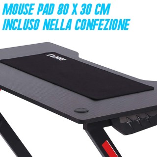 Γραφείο Gaming για Υπολογιστή με Φώτα LED RGB και Mouse Pad 120 x 6...