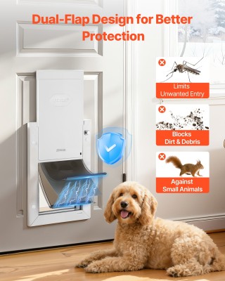 VEVOR Μεσαία Πόρτα Κατοικίδιων με Τρεις Μαγνητικές Πτέρυγες & Μεταλ...