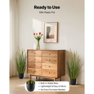 VEVOR Τεχνητό Φυτό Χόρτου 2 Pack 889mm Καλάμια σε Γλάστρα, Ποιότητα...