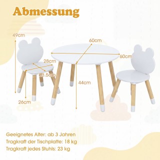 Costway Παιδικό τραπεζάκι με 2 καρέκλες σε σχήμα βατράχου με ξύλινα...