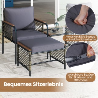 Costway Σετ Έπιπλα Κήπου από Ρατάν: Περιλαμβάνει 2 Καρέκλες με Μαξι... Costway Σετ Έπιπλα Κήπου από Ρατάν: Περιλαμβάνει 2 Καρέκλες με Μαξι...