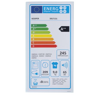 Kooper Αντλιοθερμικό Στεγνωτήριο με 15 Προγράμματα 9 Kg Kooper 5917131 Kooper Αντλιοθερμικό Στεγνωτήριο με 15 Προγράμματα 9 Kg Kooper 5917131