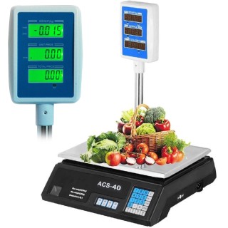 BAKAJI Επαγγελματική Ηλεκτρονική Ζυγαριά με Διπλή Ψηφιακή Οθόνη Μέ... BAKAJI Επαγγελματική Ηλεκτρονική Ζυγαριά με Διπλή Ψηφιακή Οθόνη Μέ...