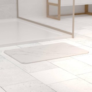 5FIVE Simply smart Πατάκι Μπάνιου Λευκό με Εφέ Μαρμάρου Γρήγορο Στέ...