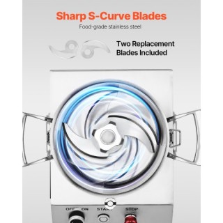 VEVOR  Επεξεργαστής Τροφίμων & Κόπτης Λαχανικών 4L Ανοξείδωτος Ατσά...