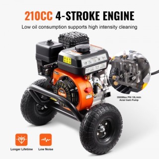 VEVOR  Πλυστικό Μηχάνημα Βενζίνης 3500 PSI 10L/min 2.6 GPM με 5 Ακρ...