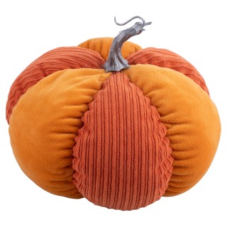 Galileo Μεσαία Διακοσμητική Κολοκύθα από Βελούδο σε Πορτοκαλί Χρώμα...