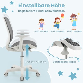Costway Εργονομική Παιδική Καρέκλα Γραφείου με Ρυθμιζόμενο Ύψος και...