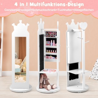 Costway Παιδική Ντουλάπα Κοσμημάτων με Περιστρεφόμενο Καθρέφτη 360°...