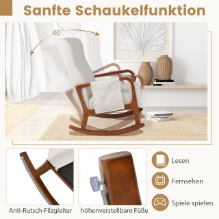 Επενδυμένη Κουνιστή Πολυθρόνα με Υποπόδιο και Πλαϊνή Τσέπη 65 x 97 ...