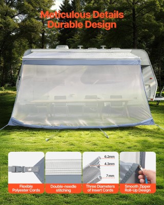 VEVOR Οθόνη Σκίασης Τέντας RV με Προστασία UV50+, 2x3.7 μ. FCZYPZMW...