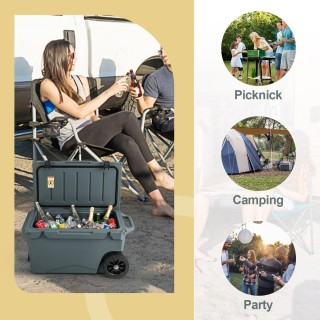 Costway  Φορητό Ψυγείο με Ρόδες για Κρύα Ποτά και Φαγητά - Ανθεκτικ...