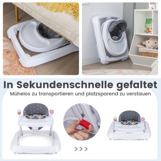 Costway Παιδικός Περιπατητής με Ρυθμιζόμενο Ύψος και Αφαιρούμενα Πα...