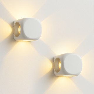 BAKAJI Σετ 2 Απλίκες Τοίχου 4 Led Λευκός Φωτισμός Θερμό Λευκό 6x6x5... BAKAJI Σετ 2 Απλίκες Τοίχου 4 Led Λευκός Φωτισμός Θερμό Λευκό 6x6x5...