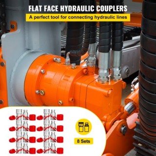 Σετ 8 Ζευγών Υδραυλικών Ταχυσυνδέσμων VEVOR Skid Steer 1/2 NPT (ISO...